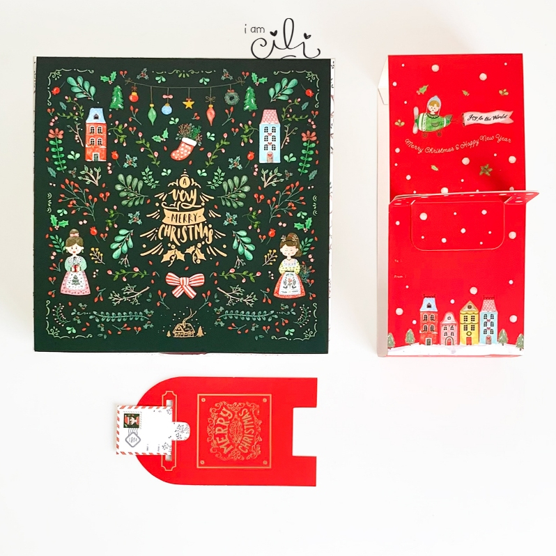 

(BOX 22 x 22 x 8 cm NATAL) kotak kue kering bolu lapis toples natal christmas (10 pcs)