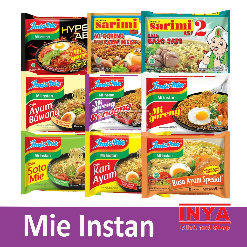 Badhemriki_ Mi - T Noodles - Indomie Mie Goreng Mie Kuah Sarimi Sedaap Sakura Gaga