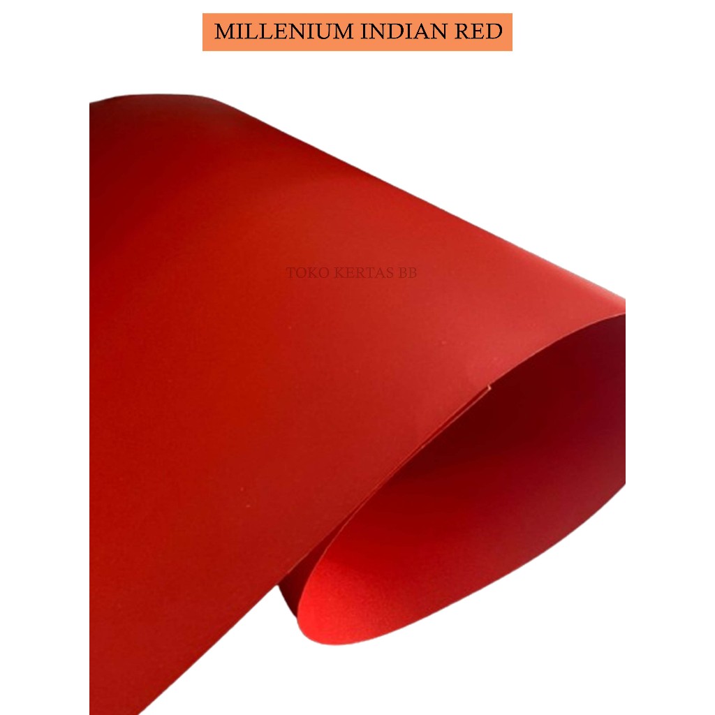 

KERTAS JASMINE / KERTAS MILLENIUM / WARNA INDIAN RED 190 - 220 GSM UKURAN 79 X 109 CM , 1 PLANO