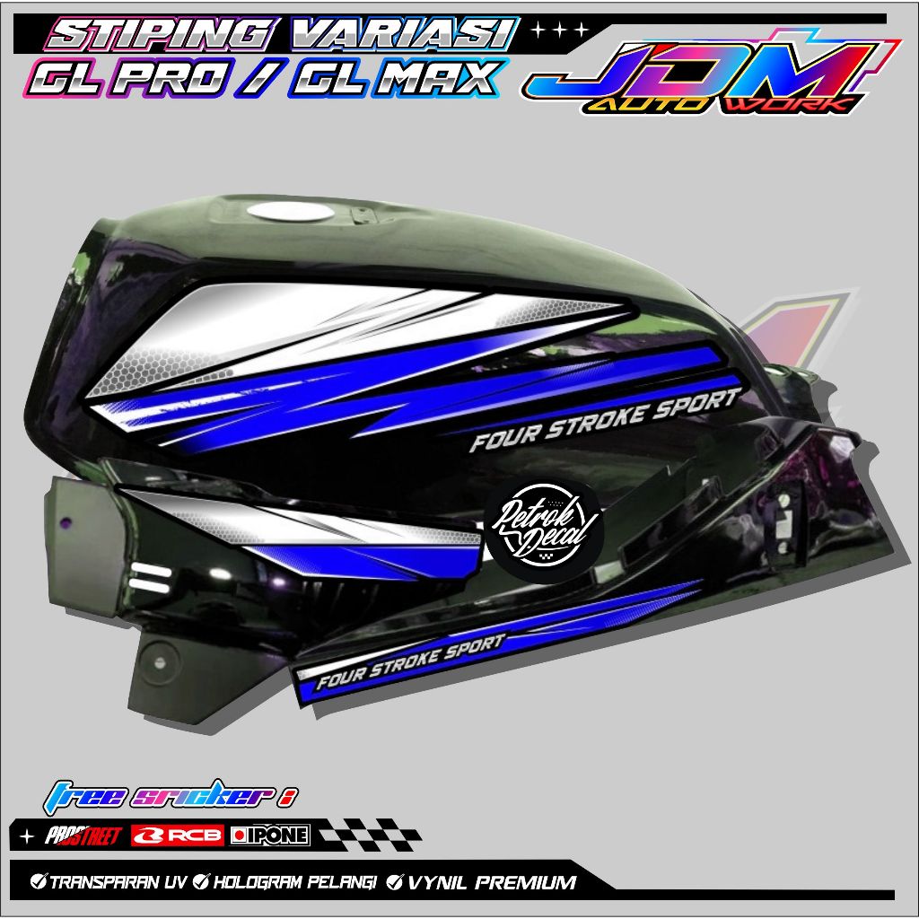 STRIPING VARIASI HONDA GL PRO - GL MAX / STICKER LIST VARIASI MOTOR GL PRO - GL MAX