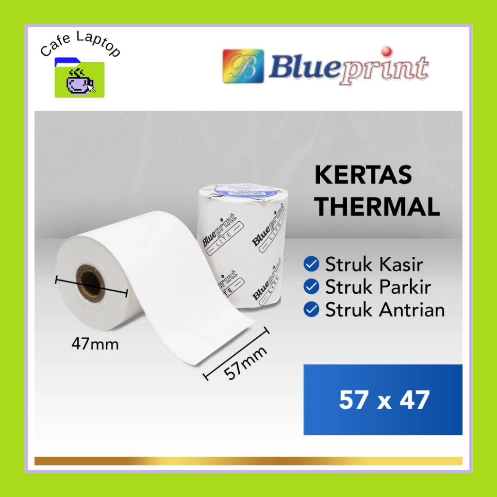 

Kertas Struk / Kertas Kasir / Kertas Thermal BLUEPRINT Lite 57x47 mm