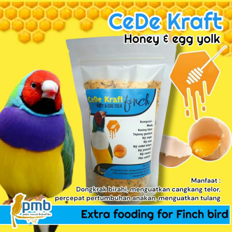 egg food extra fooding burung finch cede kraft honey & egg yolk PMB 200gr
