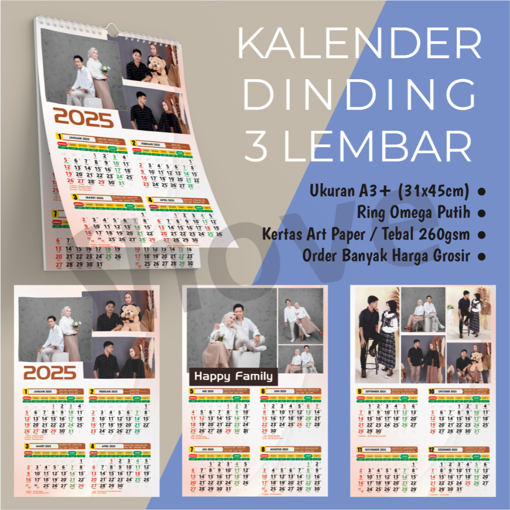 

Kalender Custom Foto 3 Lembar Tahun 2025 Ring Spiral