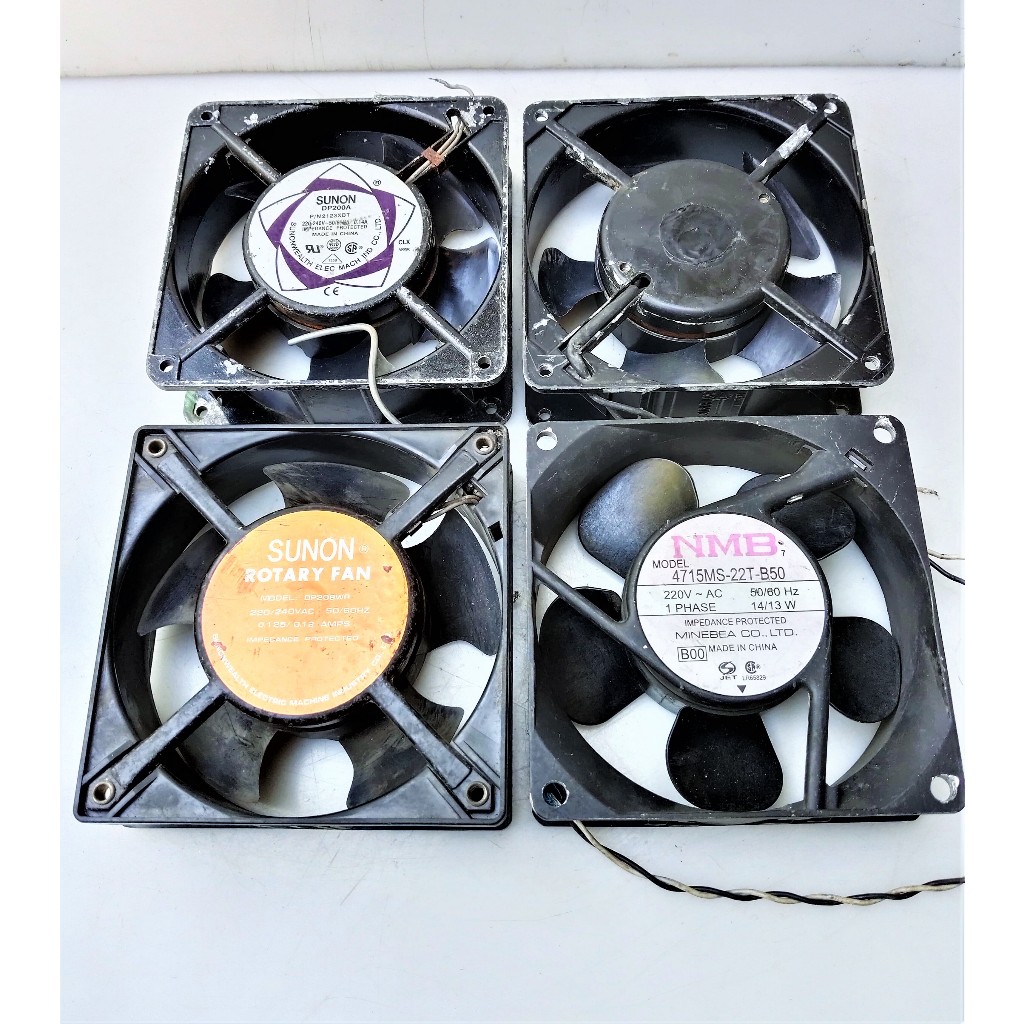 Fan ac 220Vac 0.12-0.14A Brbagai Macam Brand ukuran 12x12x3.8cm