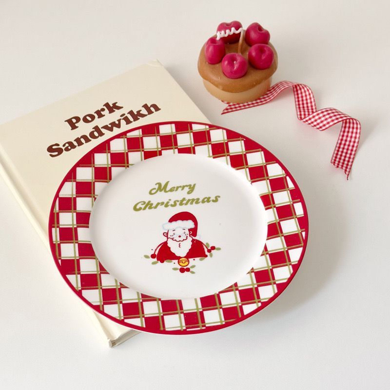 Dessert Plate Christmas Hampers Piring Natal Dessert Keramik / Piring Gift Natal Hampers Natal /