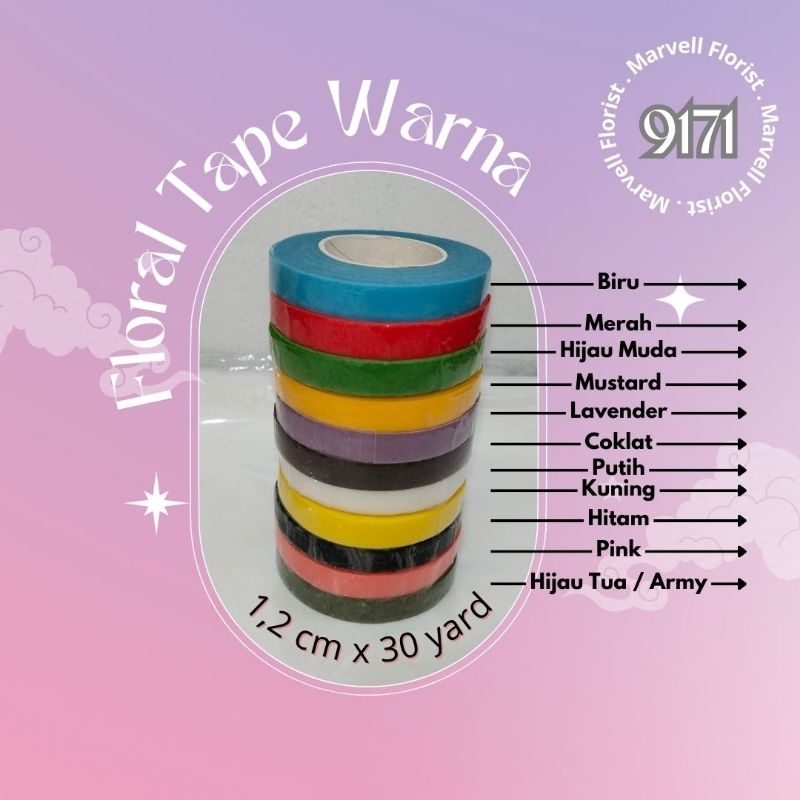 Floral Tape / Floral Tape Warna Warni