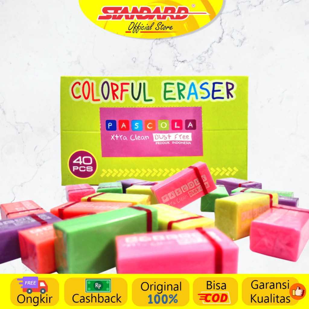 

Standard - Pascola Colorful Eraser ( Penghapus / Setip Pensil / Pencil )