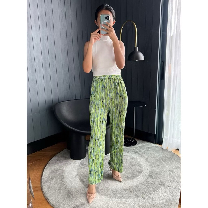 Kulot Plisket Motif Abstrak/Celana Kulot Motif