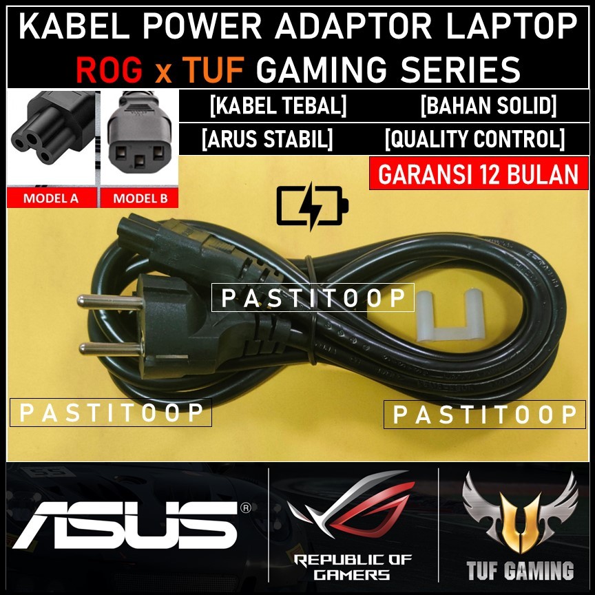 Kabel power adaptor Laptop Asus ROG Asus TUF terbaru 3 lubang ORI