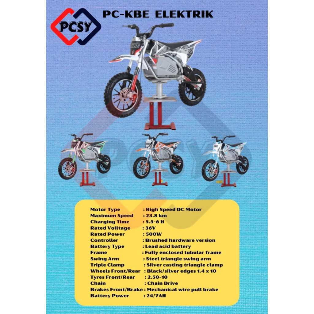 Mainan Motor Mini Trail PC KBE Electric Mini Trail PC Moto