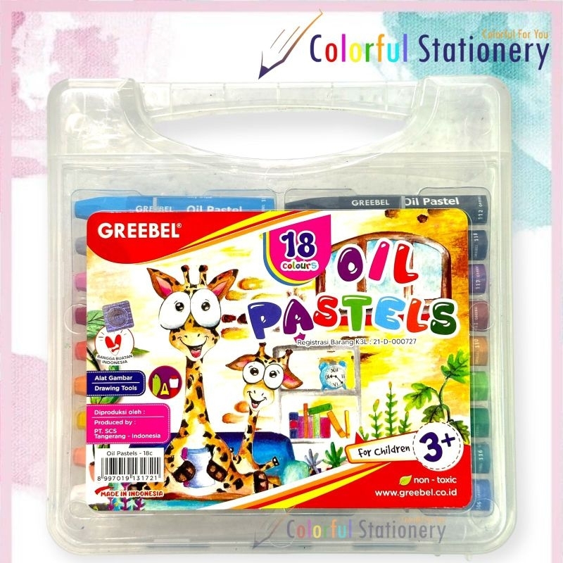 

Crayon / Kerayon GREEBEL Oil Pastel 18 warna