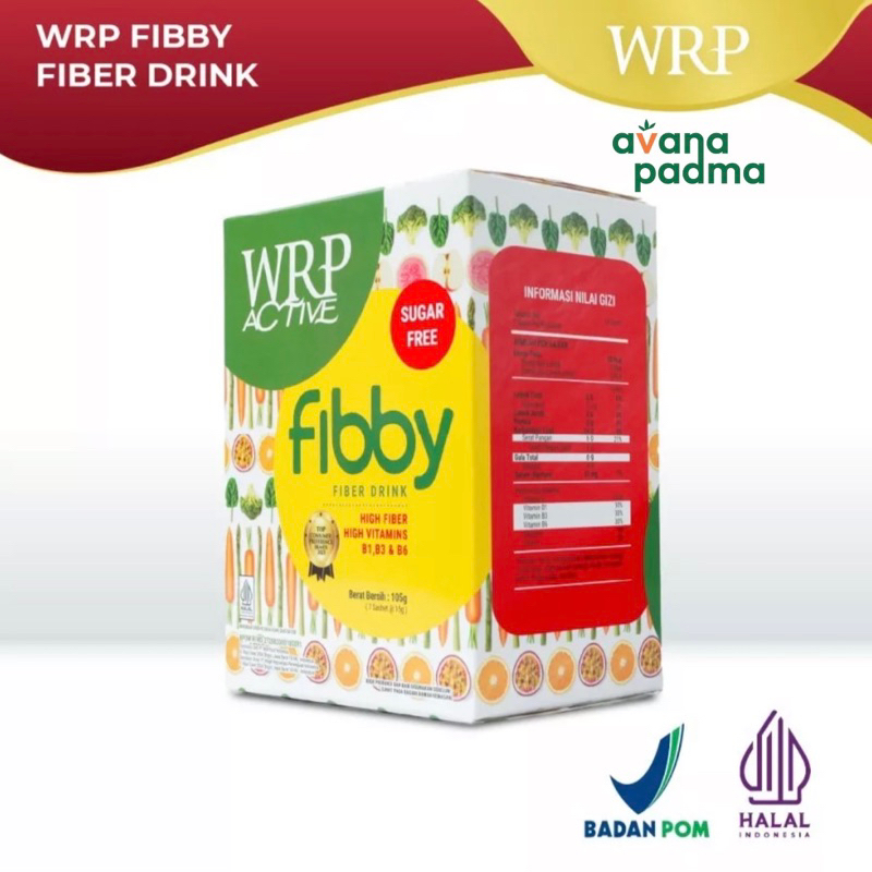 

WRP Active Fibby Fiber Drink Sugar Free (Isi 7 Sachet/Box) (105g)