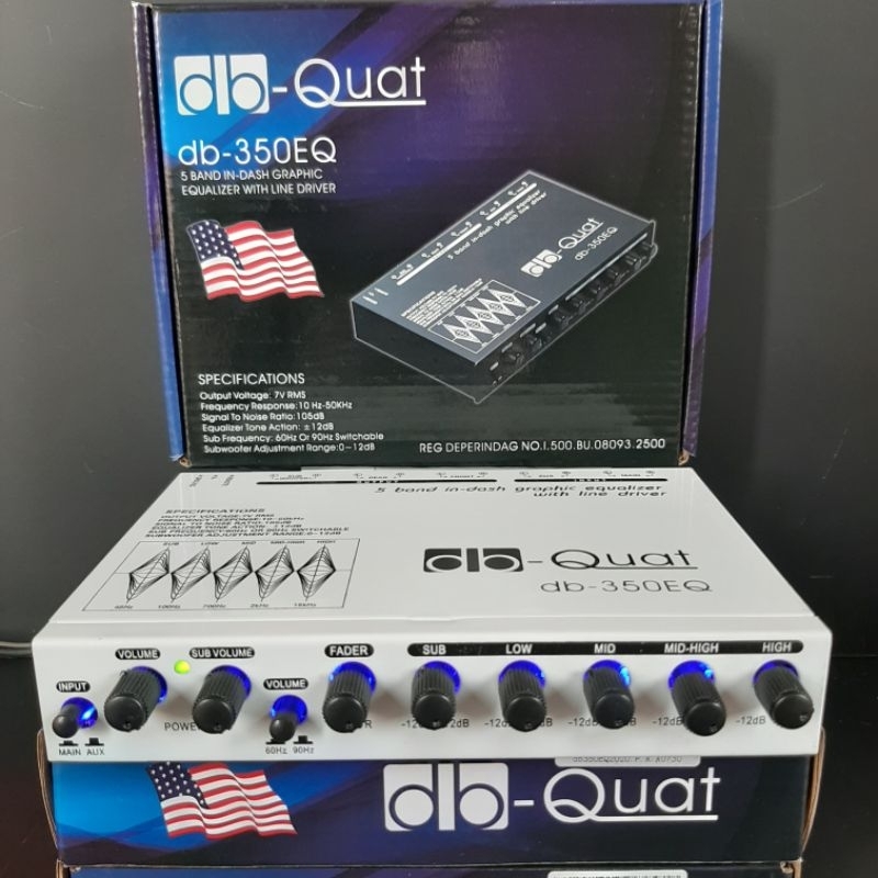 Pre Amp Parametrik Audio Mobil Db-350EQ Equalizer Mobil PreAmp DB QUAT DB-350 EQ