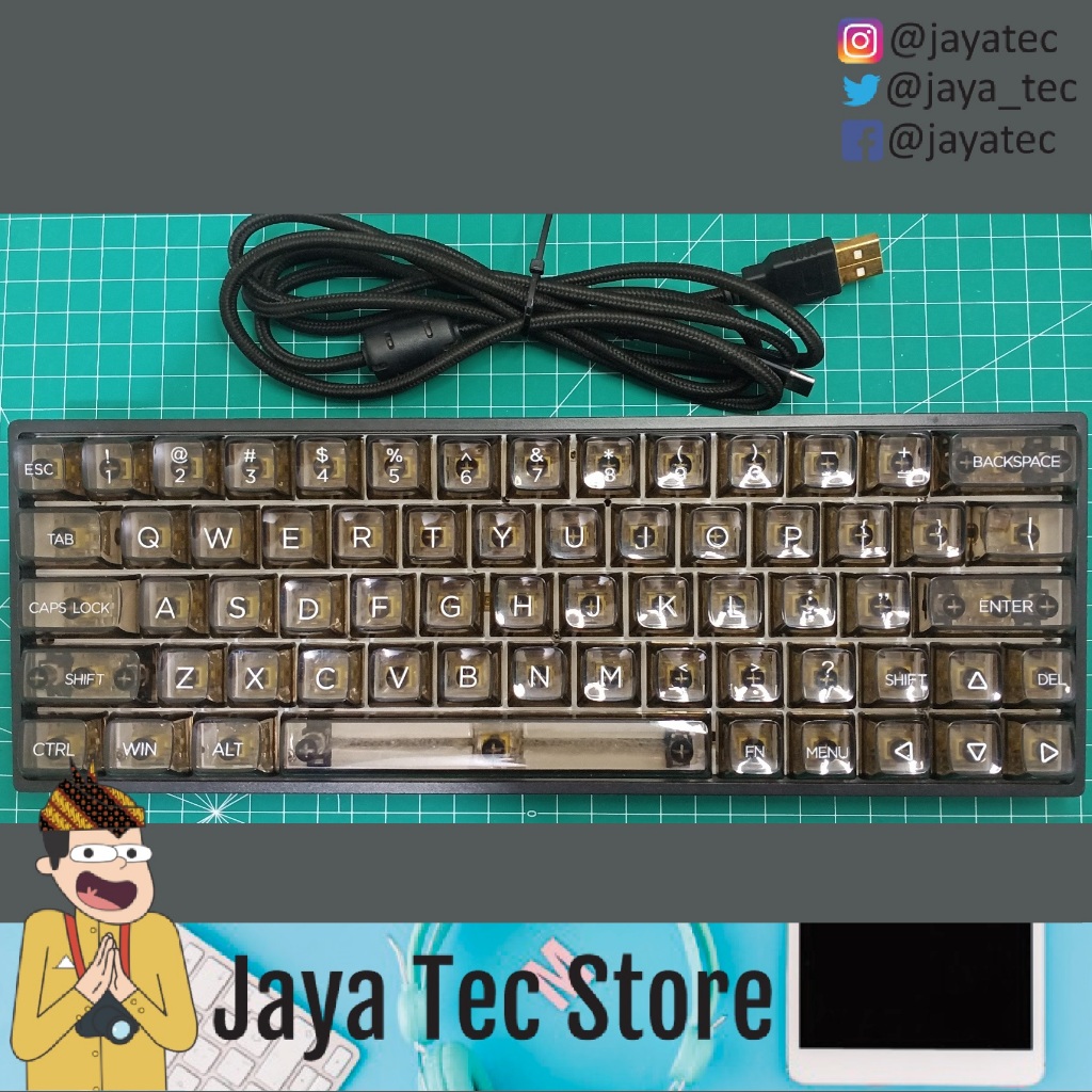 VortexSeries VX64 Lite = Epomaker GK64XS Mechanical Keyboard + Switch Yellow + MDA Black Transparent