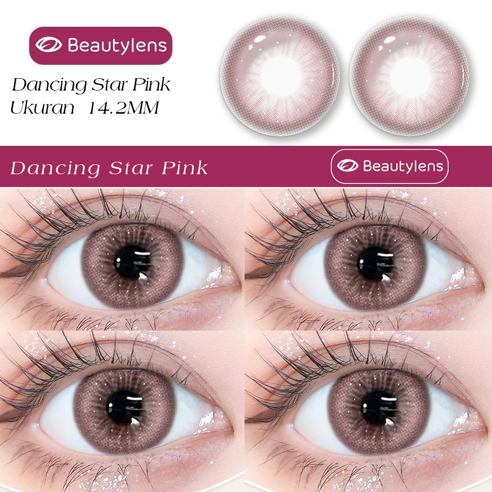 Live27 Dancing Star Pink 14.5 BEAUTYLENS Softlens Hijau dan Biru Lensa Berwarna Lensa mata
