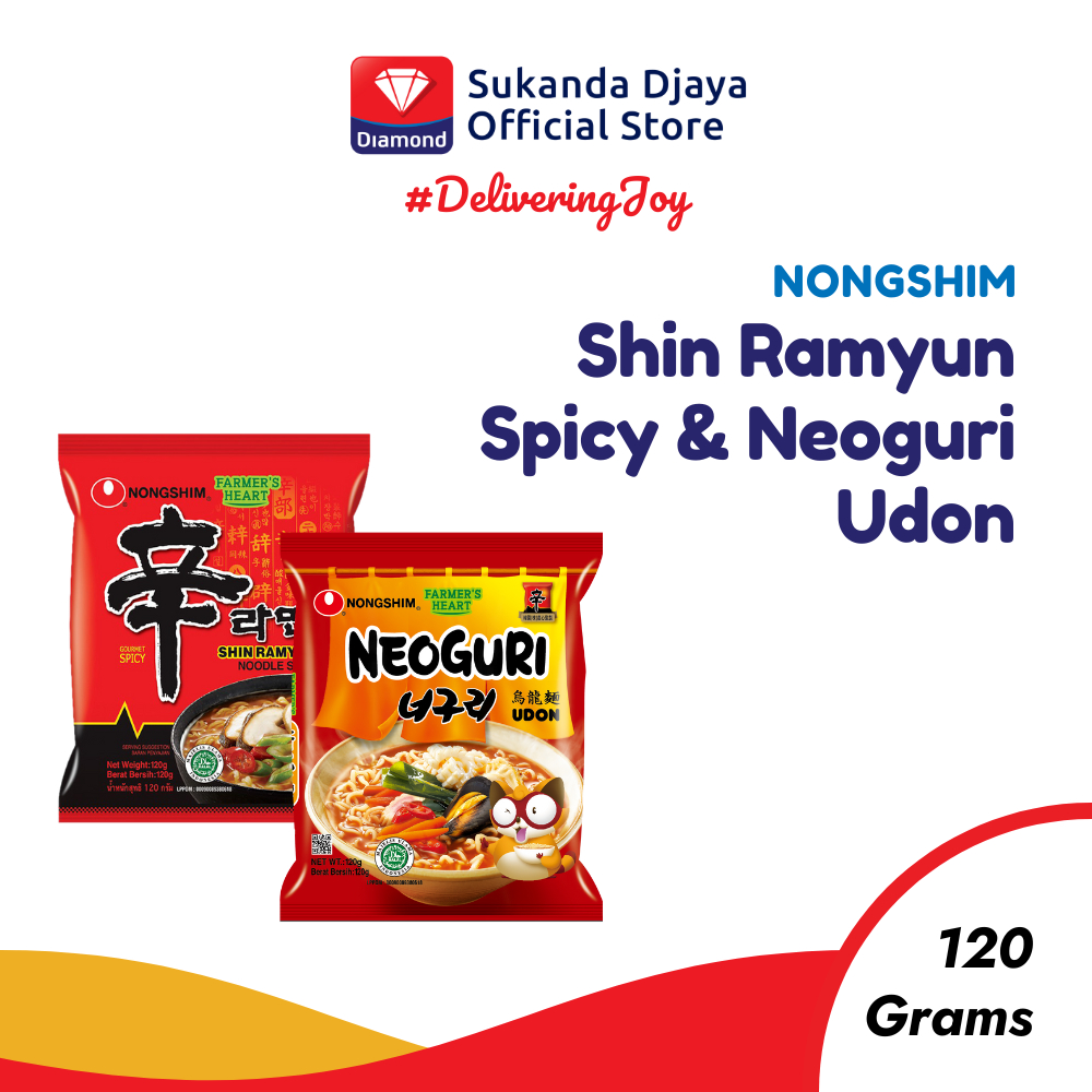 

Nongshim Mie Instan Shin Ramyun Spicy + Neoguri Udon 120 Gr