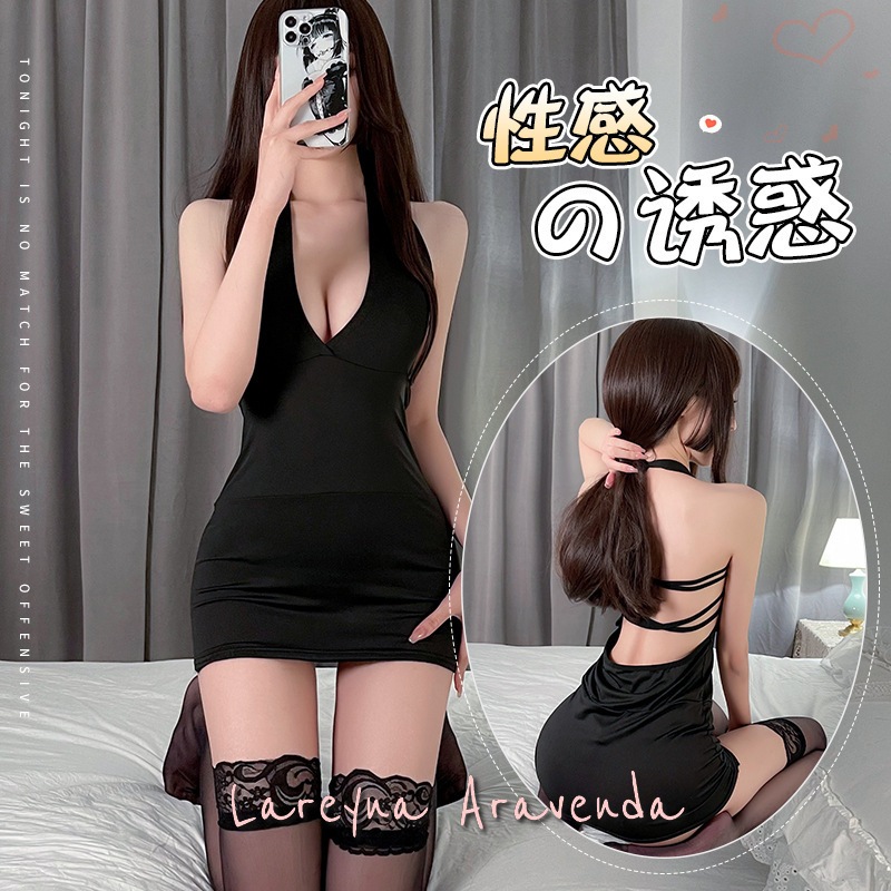 New - Lareyna Aravenda Set Lingerie + Cd Seksi Fantasy Nightgown Back Double Cross Lg458