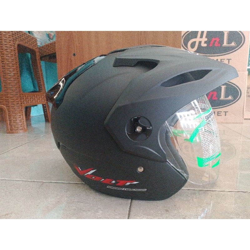 Helm Vog Volt Black Doff Double Visor