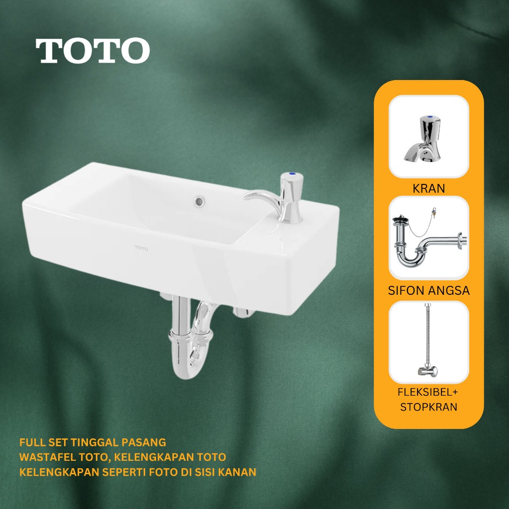 WASTAFEL GANTUNG KOTAK TOTO LW248 / PAKET WASTAFEL TINGGAL PASANG LW 248 JT