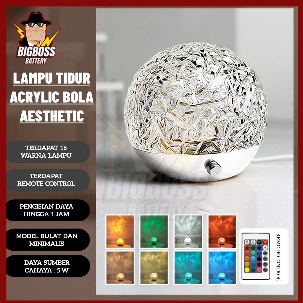 Lampu Proyektor Led Acrylic Aurora Glow Lamp Untuk Ruang Tamu/Kamar Tidur 16 Warna Sentuh Adjustable
