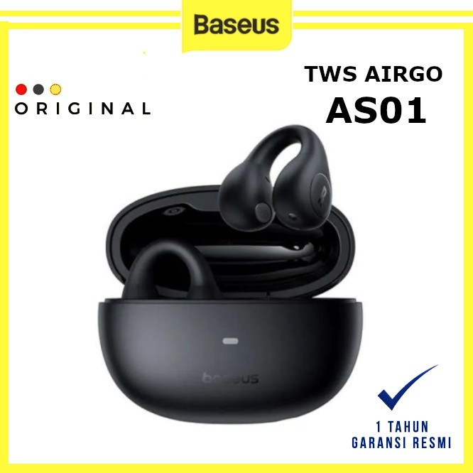 Baseus AS01 Earphone Nirkabel TWS Open Ear ENC - Hitam|Putih