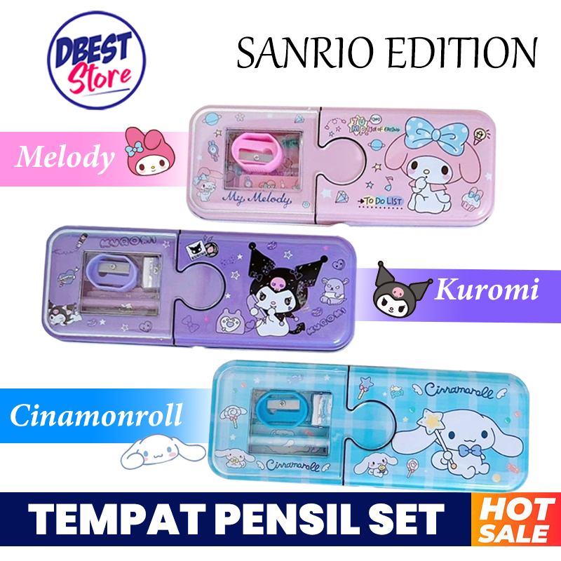 

Tempat Pensil Anak Set Alat Tulis Set Kotak Pensil Karakter Kuromi Melody Cinamonroll 5 IN 1