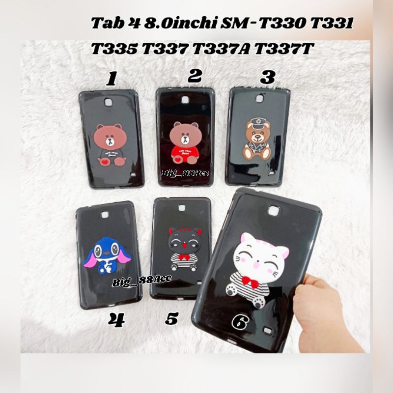 SoftCase Silicon 1Gambar Sam Tab 4 8.0inchi SM-T330 T331 T335 T337 T337A T337T Gambar Tpu Hitam Case