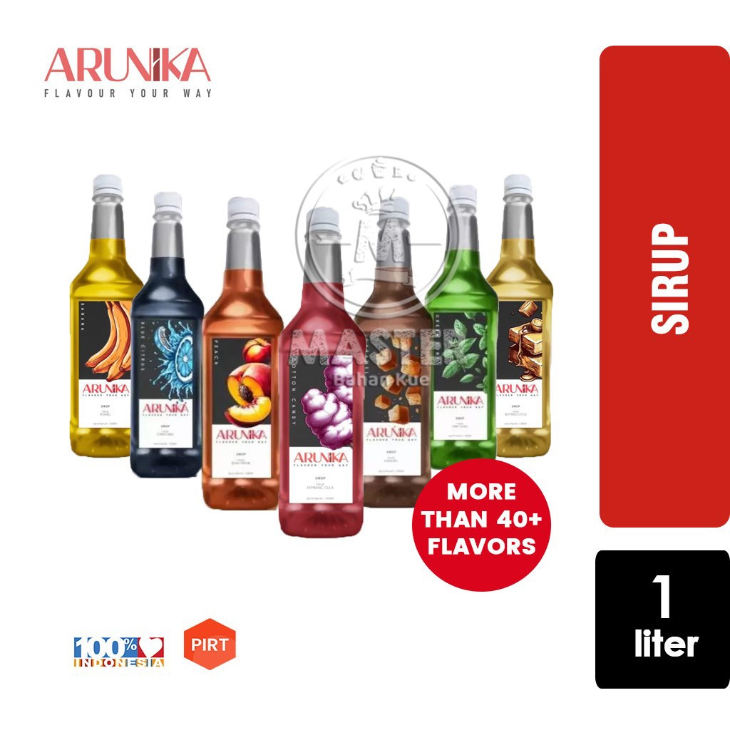 

Sirup Arunika Premium Syrup for Coffee Cocktail Mocktail Drinks Minuman [Botol Plastik 1 Liter]