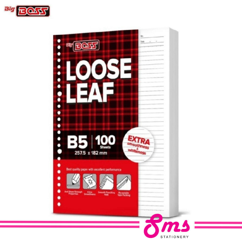 

Big Boss Kertas Binder / Loose Leaf A5 100 (1 Pak isi 100 Lbr)