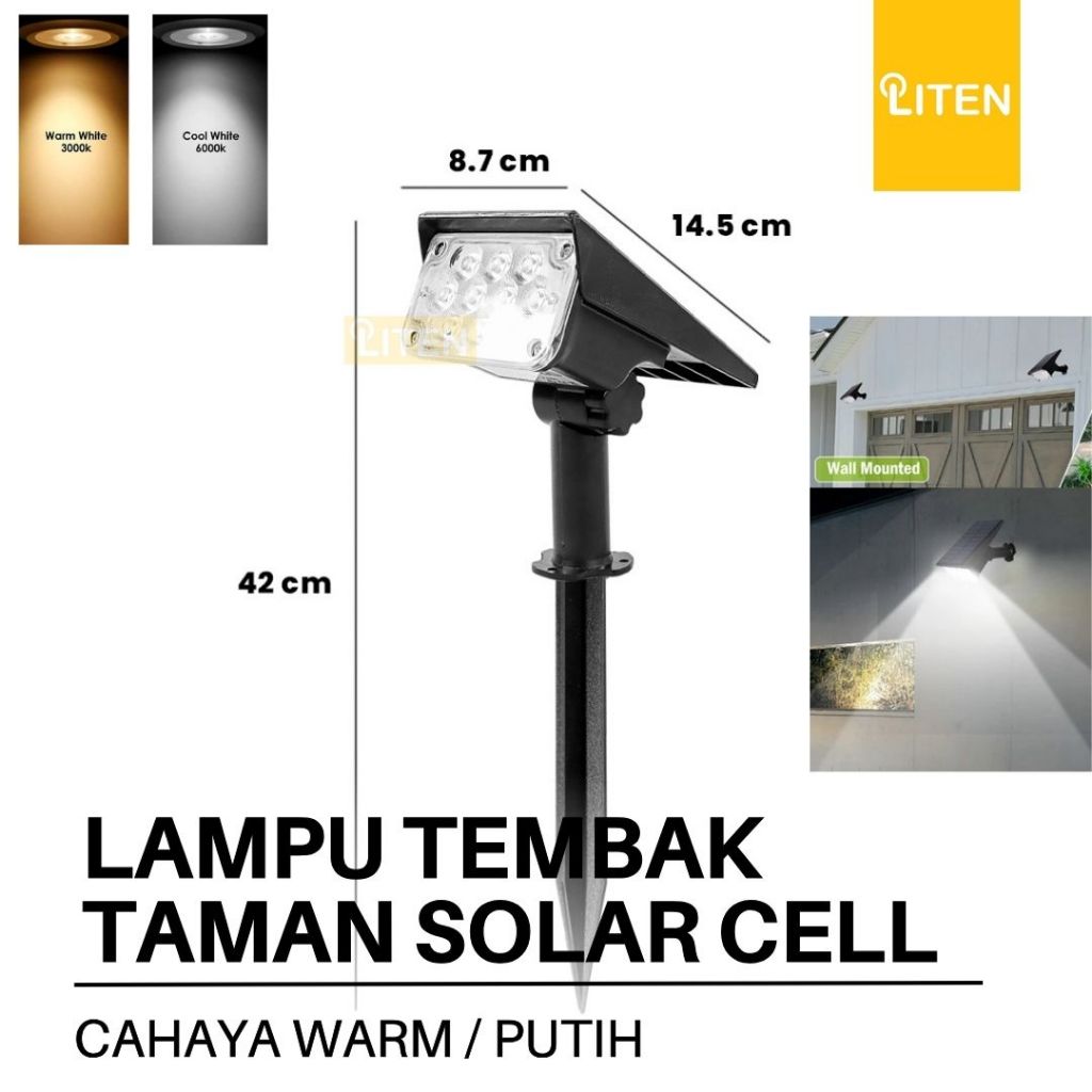 SOLAR CELL Lampu Taman Tancap / Sorot Taman Tenaga Surya 10 Watt / Lampu Sorot Tanaman Outdoor Water