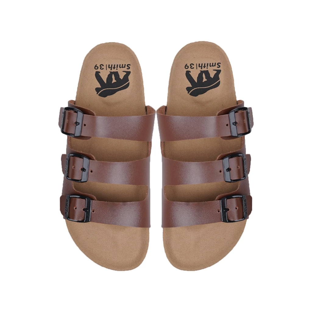 House of Smith BJM Sendal Slide Pria - Santrik Brown #4