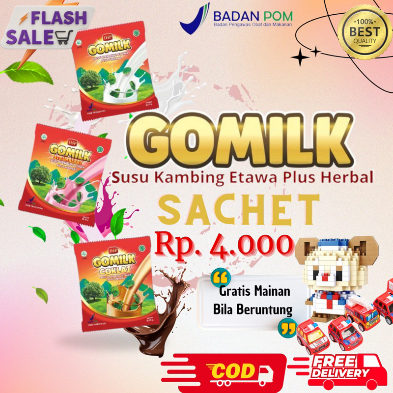 

GOMILK SACHET 25g [Free Mainan Bila Bruntung]Mencerdaskan anak,Membantu Tumbuh Kembang Otak.