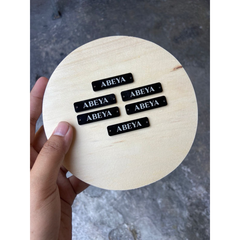 

label akrilik hitam label hijab label baju label gamis label premium 100 pc