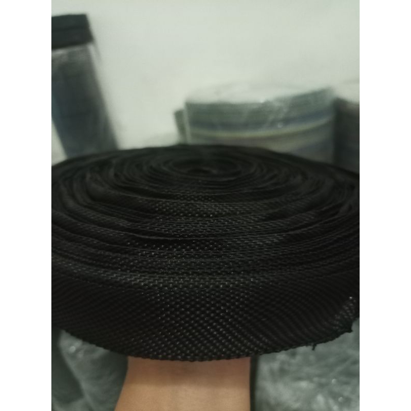 Tali webbing  bisban pcr 3 cm/webbing pelipit 3 cm bisban pelipit tas hitam