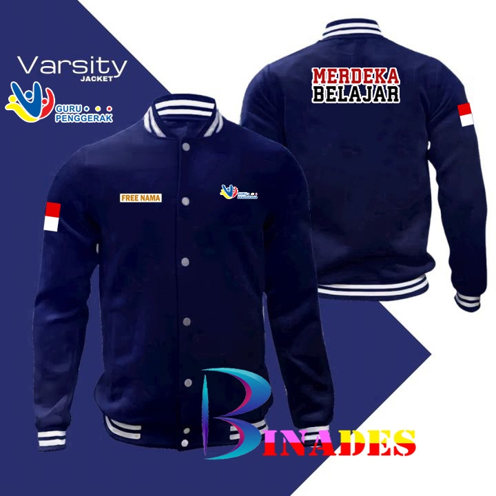 Jual Jaket Varsity Guru Penggerak - MERDEKA BELAJAR free nama dada BINADES