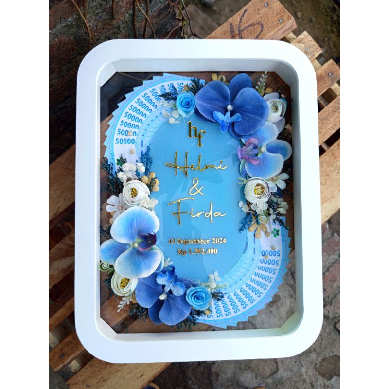 Mahar pernikahan Akrilik premium Murah Frame 3D 30x40 Cm