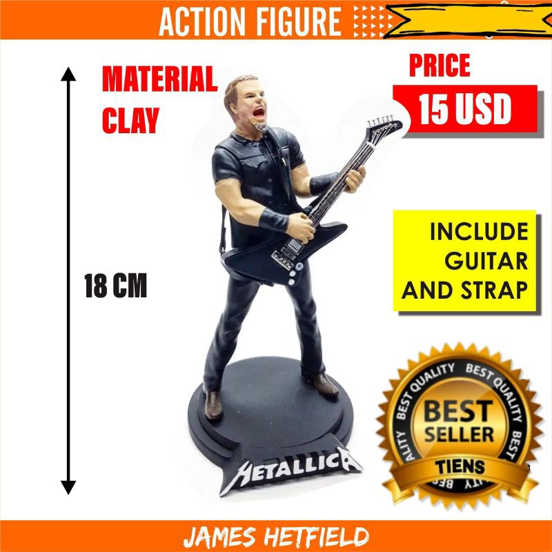 action figure JAMES HETFIELD METALICA 1 : 12 koleksi action figure hiasan rak dinding pajangan rak k