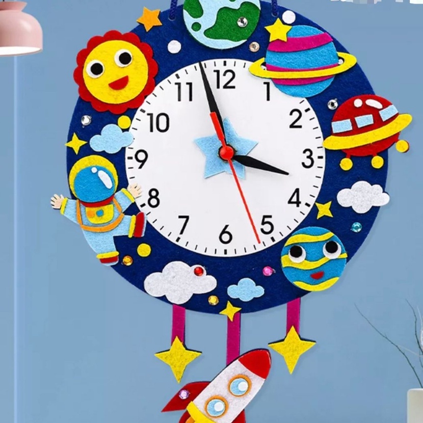 KP8 DIY Jam Dinding  Non woven Clock  Mainan Edukasi Anak  Prakarya Anak