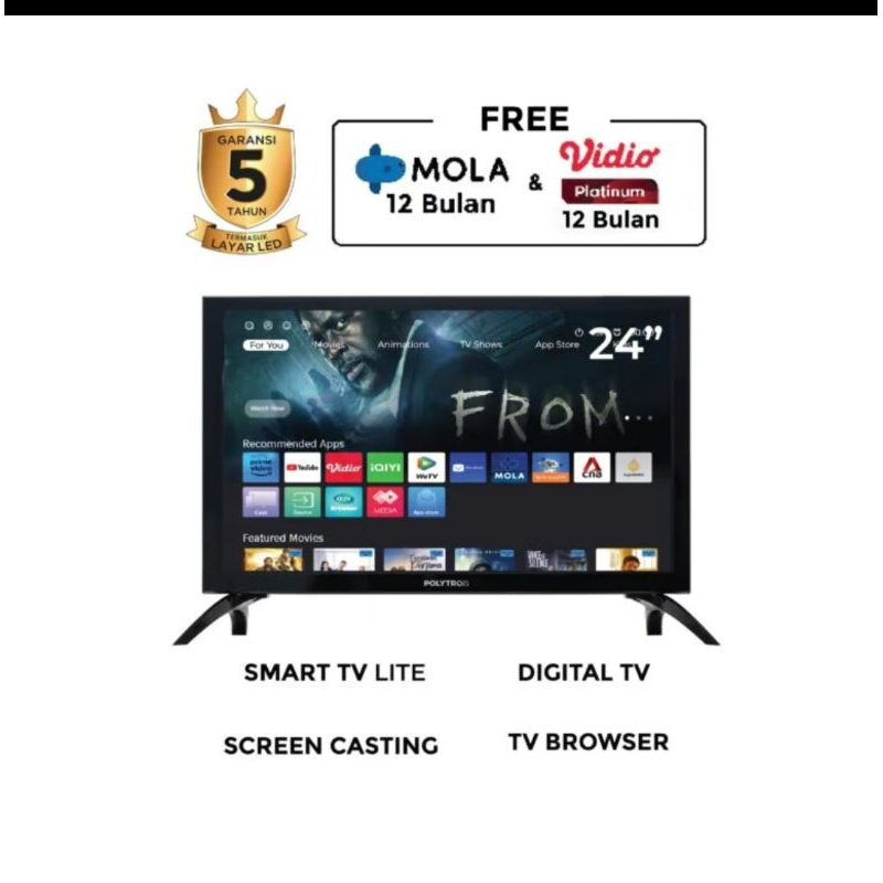 TV POLYTRON 24 INCH CV1869 SMART TV.
