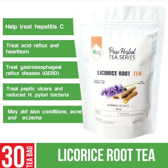 

Licorice Root Tea : Pure Sweet Licorice Root Herbal Tea (30 Tea Bag)