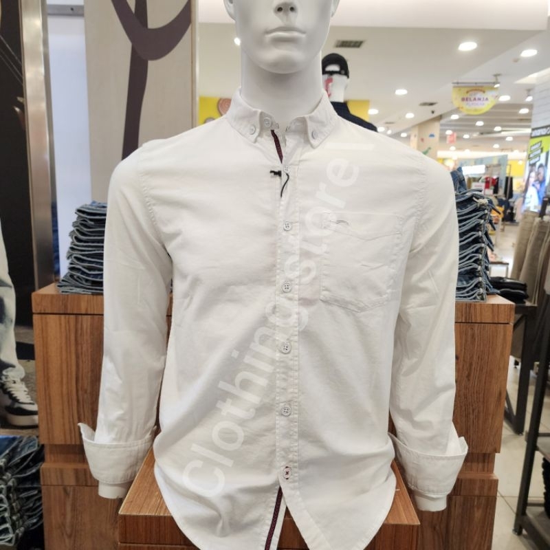 CARDINAL JEANS ORIGINAL kemeja pria lengan panjang putih CAKAI01921J