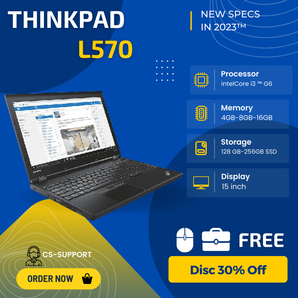 Laptop Lenovo ThinkPad L570 Core i3 Gen6 Ram 8GB Ssd 256GB MURAH/ORIGINAL/BERGARANSI