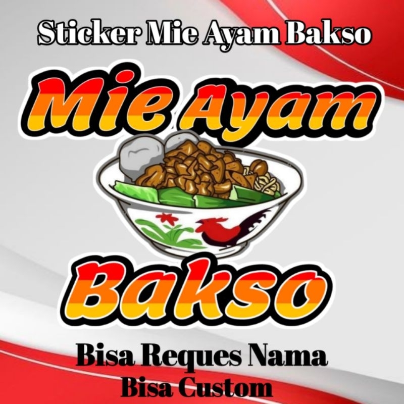 

Stiker Mie Ayam Bakso | Stiker Gerobak Jualan