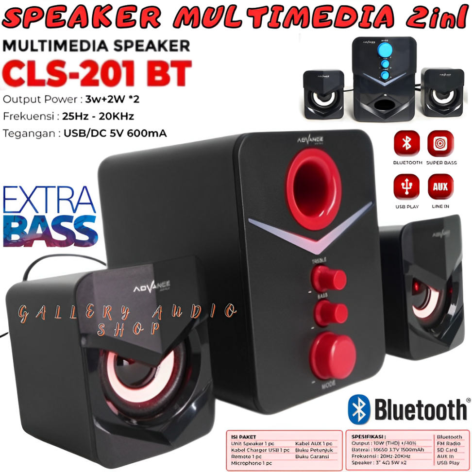 Speaker Aktif Advance CLS 201BT | Speaker Bluetooth Multimedia Aktif 2.1 Stereo Music Box Subwoofer 