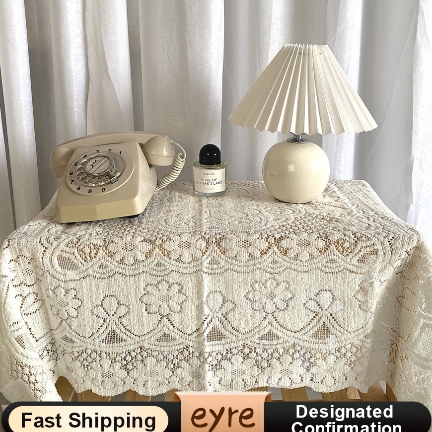 KP8 EyreJaminan  Taplak meja rajutan taplak meja penutup samping tempat tidur rumah sastra vintage p