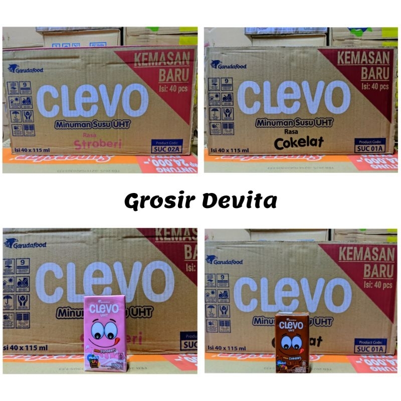 

Clevo UHT 115ML Cokelat/Stroberi 1 Dus 40 Pcs