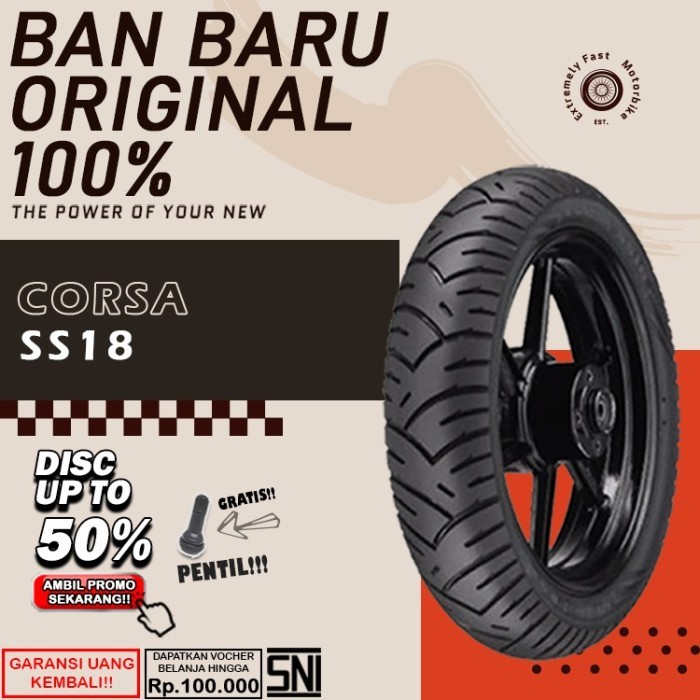 Ban Motor Matic Tubless Ring 14 Corsa SS18 Ban Depan Belakang Motor Beat Vario Scoopy Tubles Ring 14