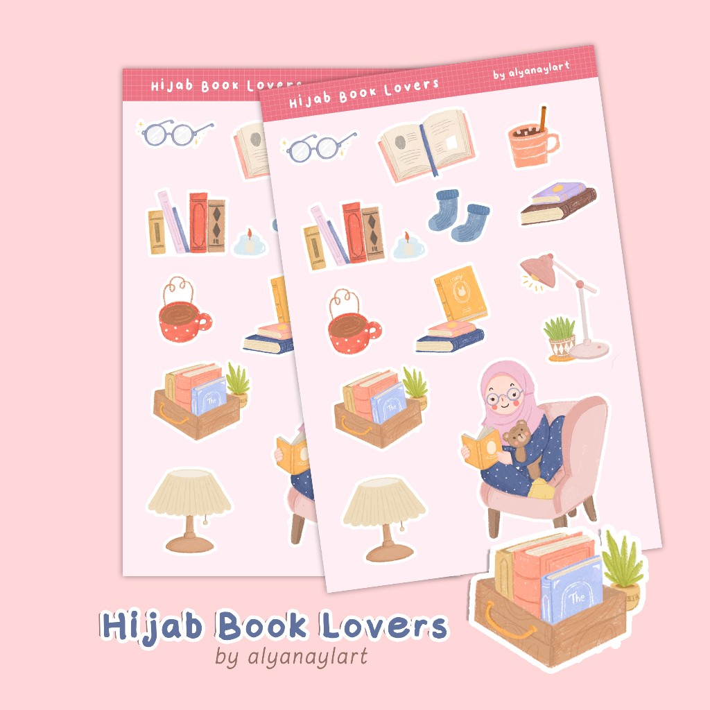 

sticker lucu Hijab Book Lovers by alyanaylart