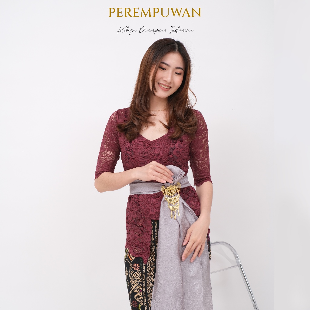 PEREMPUWAN Set Kebaya Wisuda Kutu Baru Modern Baju Adat Kebaya Bali Jawa Wanita Remaja Kekinian