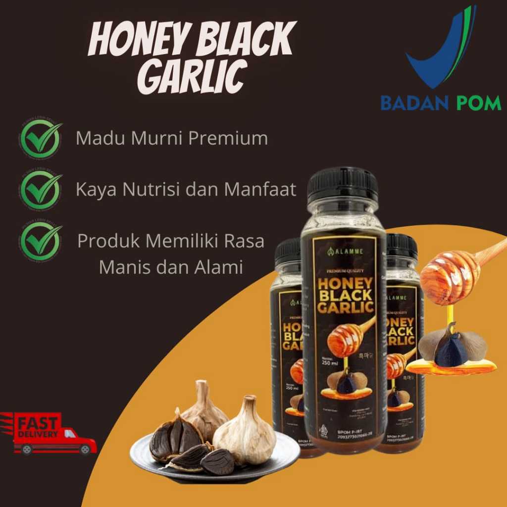 

Alamme Black Garlic Honey Madu Bawang Hitam Tunggal Lanang Premium 250ml.